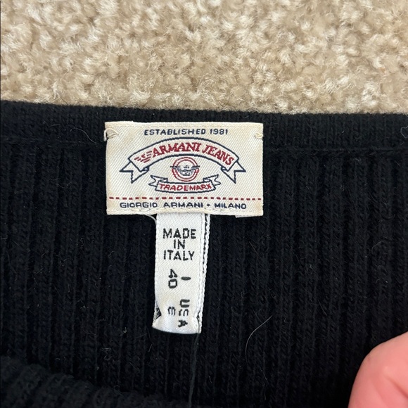 Vintage Wool Giorgio Armani Black Spaghetti Strap Camisole - Picture 2 of 3